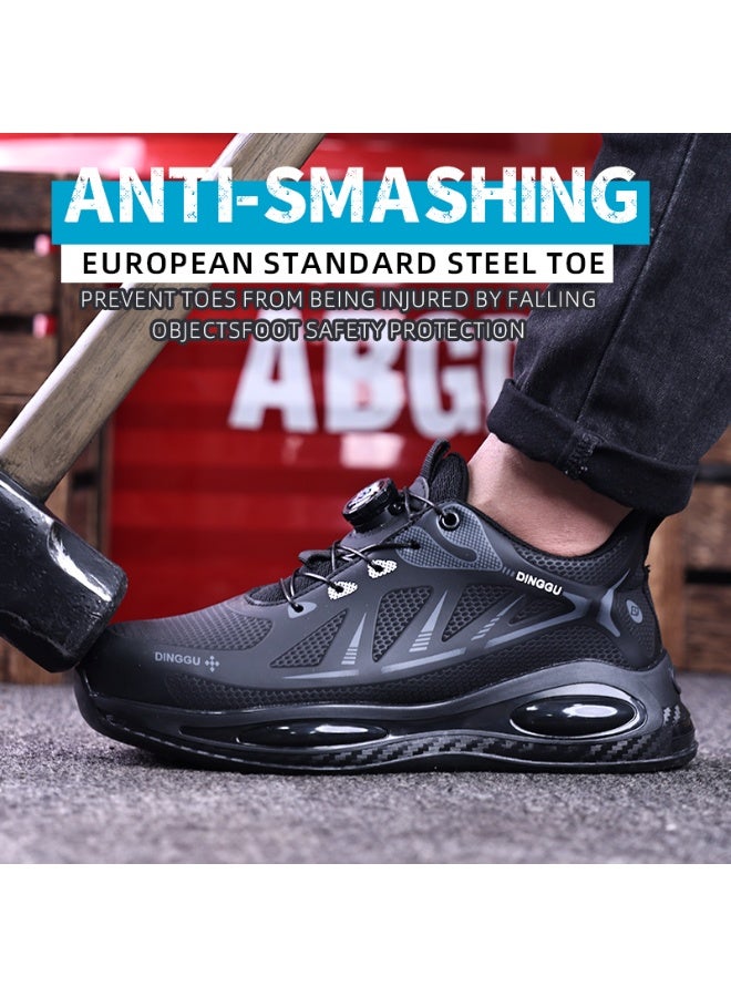 Men's steel-toe safety shoes, lightweight and comfortable, puncture-proof and slip-resistant, wear-resistant and durable, comfortable for long periods of standing, lightweight and breathable, work shoes that can also be worn as fashionable athletic shoes. - Image 3
