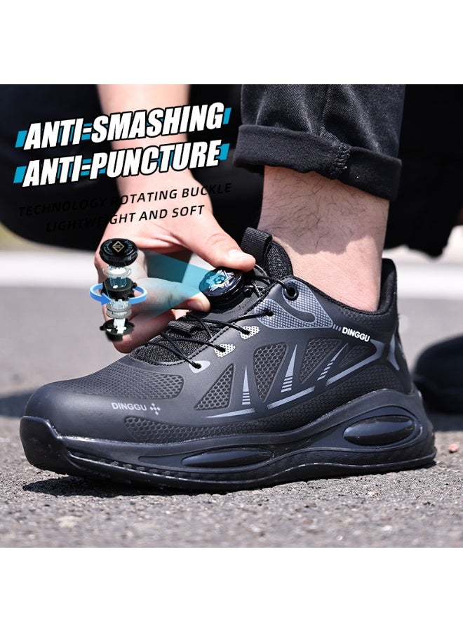 Men's steel-toe safety shoes, lightweight and comfortable, puncture-proof and slip-resistant, wear-resistant and durable, comfortable for long periods of standing, lightweight and breathable, work shoes that can also be worn as fashionable athletic shoes. - Image 2