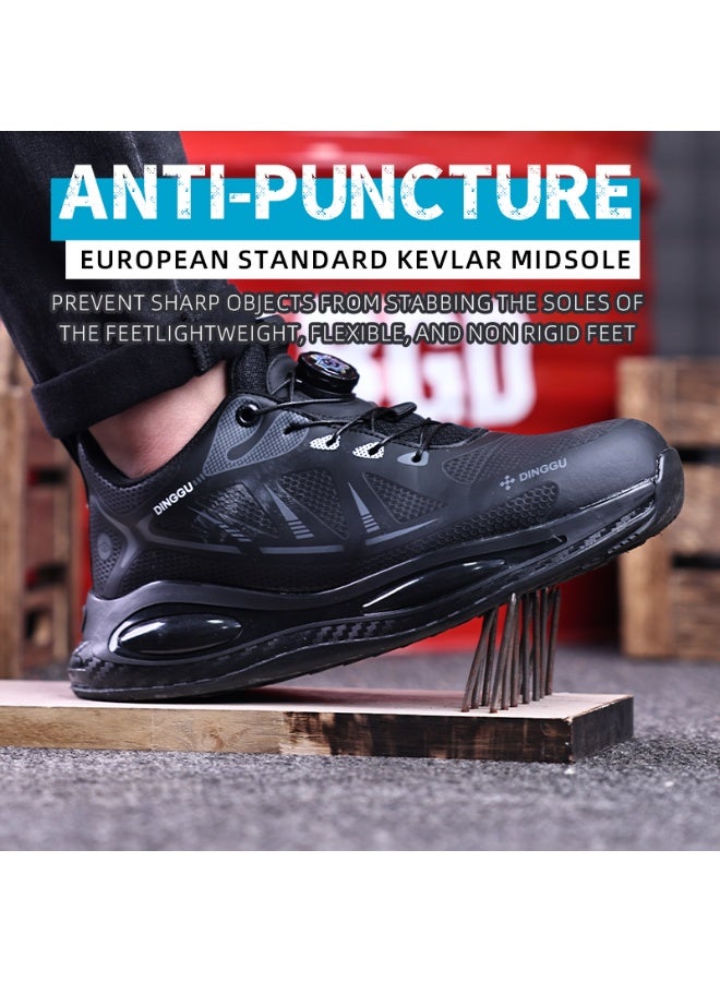 Men's steel-toe safety shoes, lightweight and comfortable, puncture-proof and slip-resistant, wear-resistant and durable, comfortable for long periods of standing, lightweight and breathable, work shoes that can also be worn as fashionable athletic shoes. - Image 4