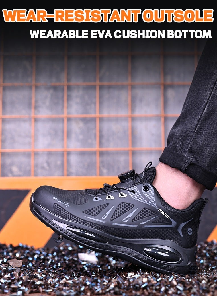 Men's steel-toe safety shoes, lightweight and comfortable, puncture-proof and slip-resistant, wear-resistant and durable, comfortable for long periods of standing, lightweight and breathable, work shoes that can also be worn as fashionable athletic shoes. - Image 5