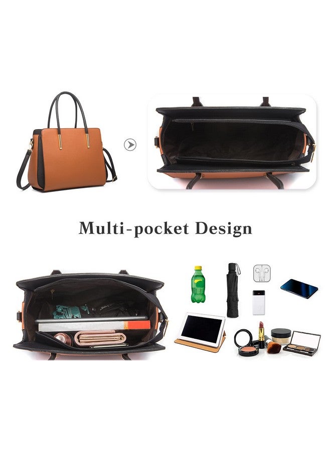 FANDARE Elegant Handbags Wallet Tote Bag Womens Top Handle Satchel Purse Set 4 Pcs Set Crossbody Clutch Bag For Work Travel Shopping Party Ladies Shoulder Messenger Bag Khaki - Image 4