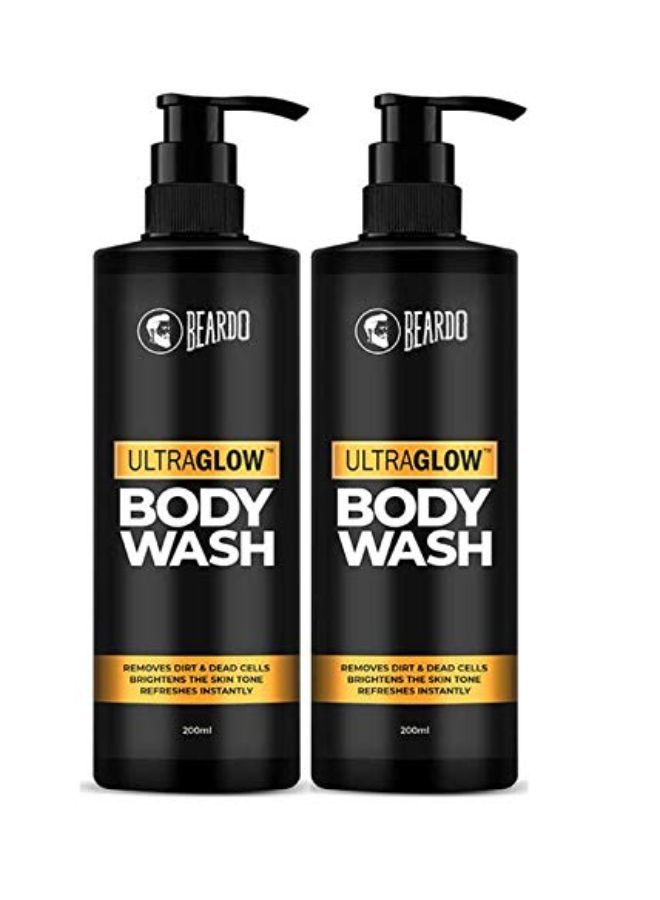 BEARDO Ultra Glow Body Wash For Men, 200Ml | Brightens Skin Tone | Removes Dirt & Dead Cells | Contains Mulberry & Bearberry Extracts | For Face And Body | Refreshes Instantly(Pack Of 2) | Made In India - Image 1