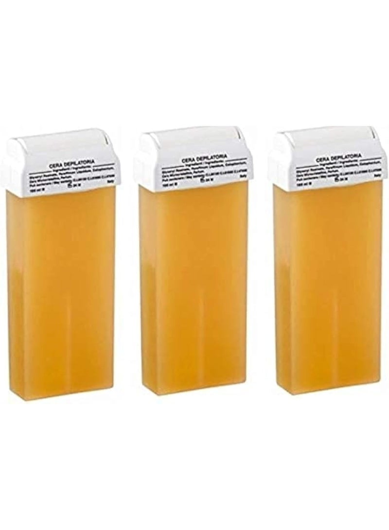 Refillable wax cartridge set, 3 packs of roll-on wax cartridges for smooth hair removal, easy to use, long-lasting results, suitable for legs, arms, underarms, bikini area, home use, and beauty salons. - Image 1