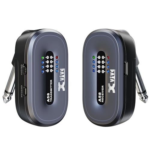 Xvive A58 Wireless Guitar System 5.8GHz Wireless Guitar Transmitter Receiver for Active or Passive Pickup Electric/Acoustic Bass Guitar - Image 1