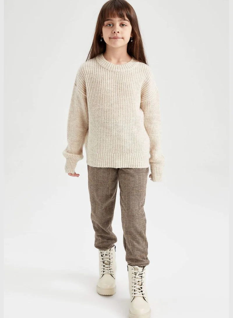 DeFacto Girl Crew Neck Long Sleeve Tricot Pullover