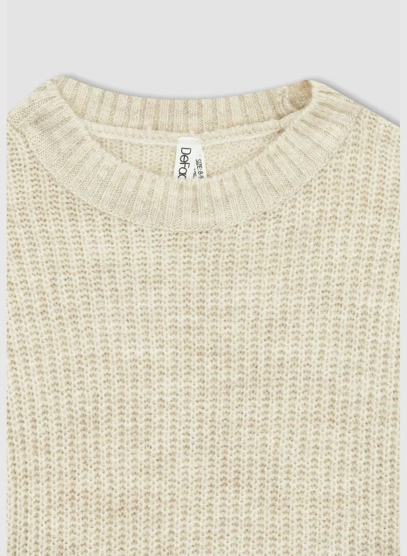 DeFacto Girl Crew Neck Long Sleeve Tricot Pullover