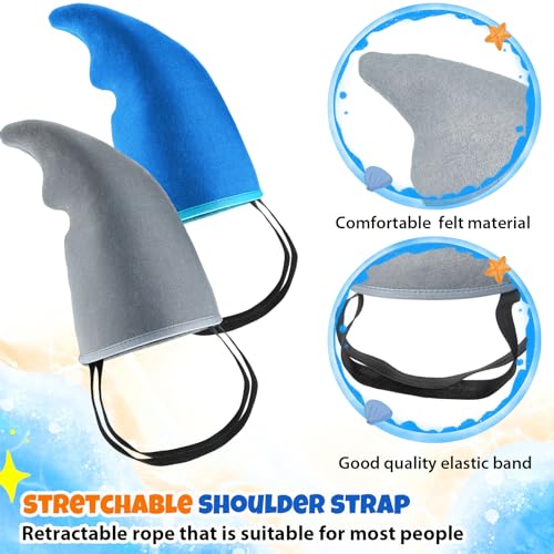 Gejoy 2 Pcs Shark Fin Costume Shark Accessory Easy to Wear Sharks Play Costume Props for Adults Cosplay Halloween(Mix Colors) - Image 3