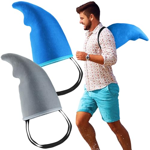 Gejoy 2 Pcs Shark Fin Costume Shark Accessory Easy to Wear Sharks Play Costume Props for Adults Cosplay Halloween(Mix Colors) - Image 1