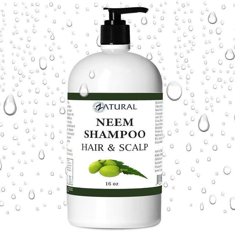 Zatural  Naked Neem  Neem Shampoo Natural Soothing Scalp Shampoo 16oz Shampoo