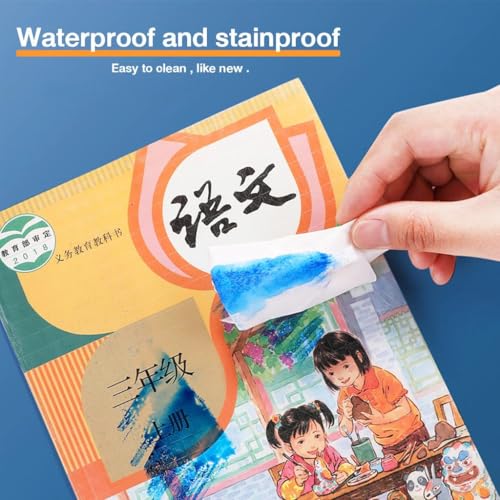 KLIFFOO Transparent Paper Sticker Book Cover Film [10Pcs A4 Size] Waterproof Self-Adhesive Book Binding Cover for for Office School Notebooks Textbook Protective Case - Image 4