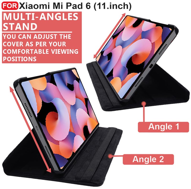 CEDO Xiaomi Mi Pad 6 (11 inch) Flip Cover | Leather Finish | 360 Degree Rotate Back Cover | Shockproof Back Cover Case for Xiaomi Mi Pad 6 (11 inch) (Black) - Image 5
