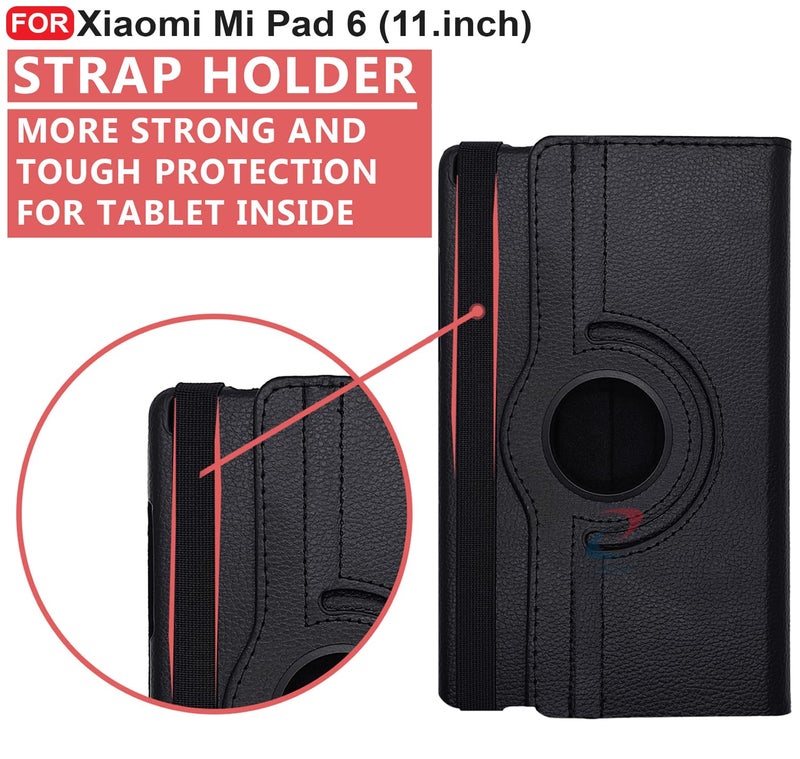 CEDO Xiaomi Mi Pad 6 (11 inch) Flip Cover | Leather Finish | 360 Degree Rotate Back Cover | Shockproof Back Cover Case for Xiaomi Mi Pad 6 (11 inch) (Black) - Image 3