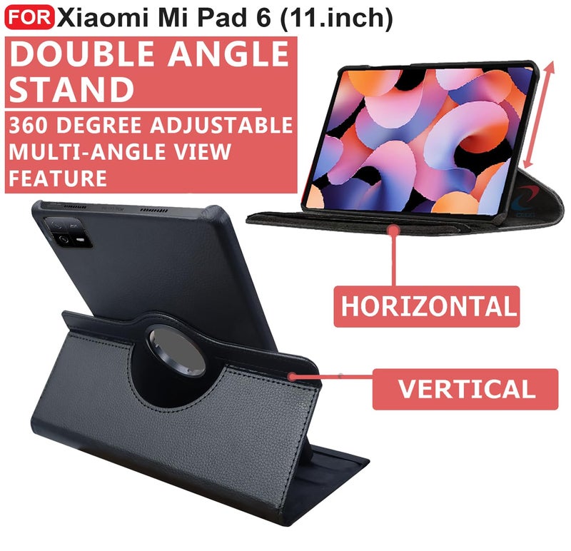 CEDO Xiaomi Mi Pad 6 (11 inch) Flip Cover | Leather Finish | 360 Degree Rotate Back Cover | Shockproof Back Cover Case for Xiaomi Mi Pad 6 (11 inch) (Black) - Image 2