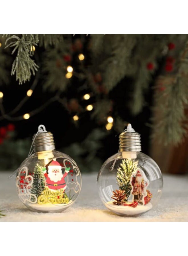 زينة شجرة  الكريسماس لمبة ليد تعليقة المضيئة الثلجي عليقة عيد الميلاد مصباح سانتا وسنومان  عدد 2 - Image 1