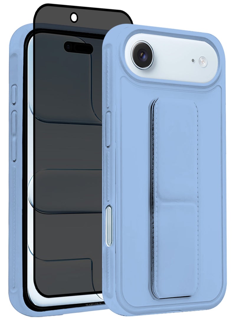 2 Packs Premium PU Leather Case for iPhone 17 Air with Stand Function Shockproof and Anti Scratch Finger Grip with Privacy Screen Protector - Image 1