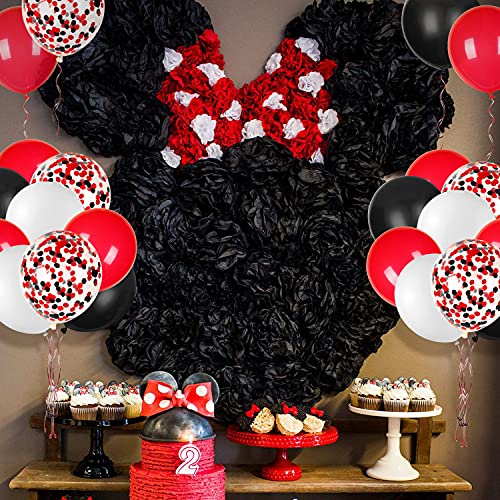 JOYYPOP 80Pcs Red White and Black Latex Balloons with Confetti Balloons for Graduation Poker Card Party Decorations Casino Race Car Party Red and White Graduation Decorations - Image 5
