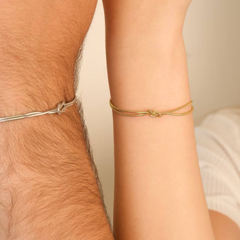 Golden & Silver Couples Stainless Steel Bracelet - Image 4