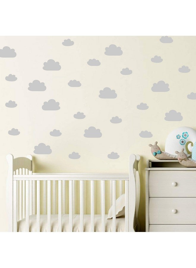 JURUOXIN 56 Pieces/Set Cloud Wall Decal Vinyl Sticker Nursery Kids Child Boys Girls Room Decor Nursery Baby Bedroom Decoration Home Stickers YMX03 (Grey) - Image 3