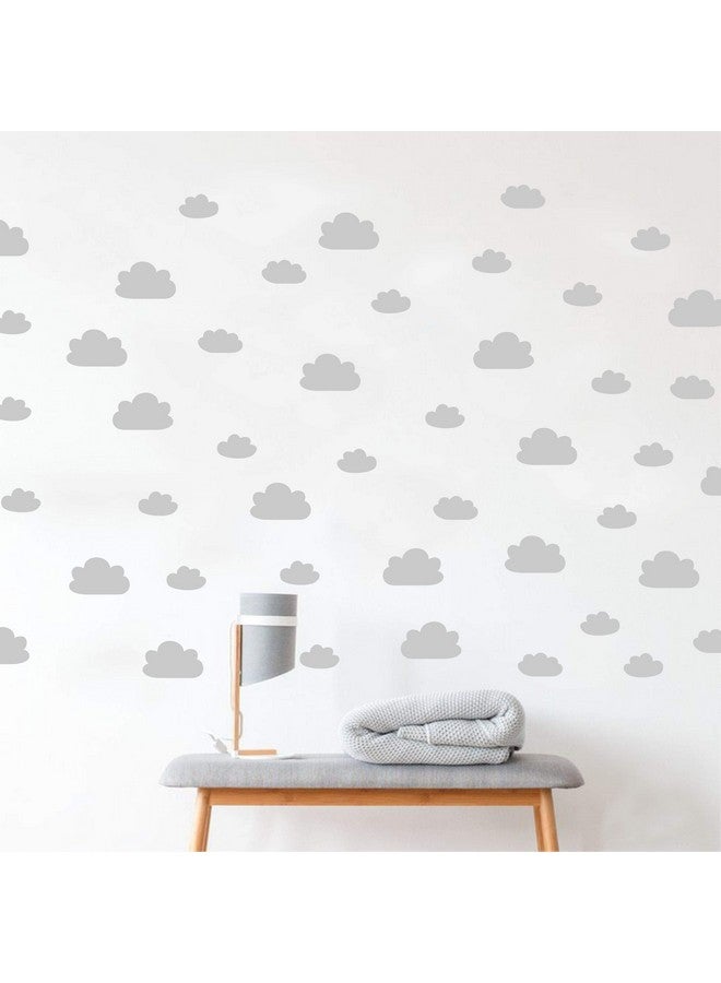 JURUOXIN 56 Pieces/Set Cloud Wall Decal Vinyl Sticker Nursery Kids Child Boys Girls Room Decor Nursery Baby Bedroom Decoration Home Stickers YMX03 (Grey) - Image 2