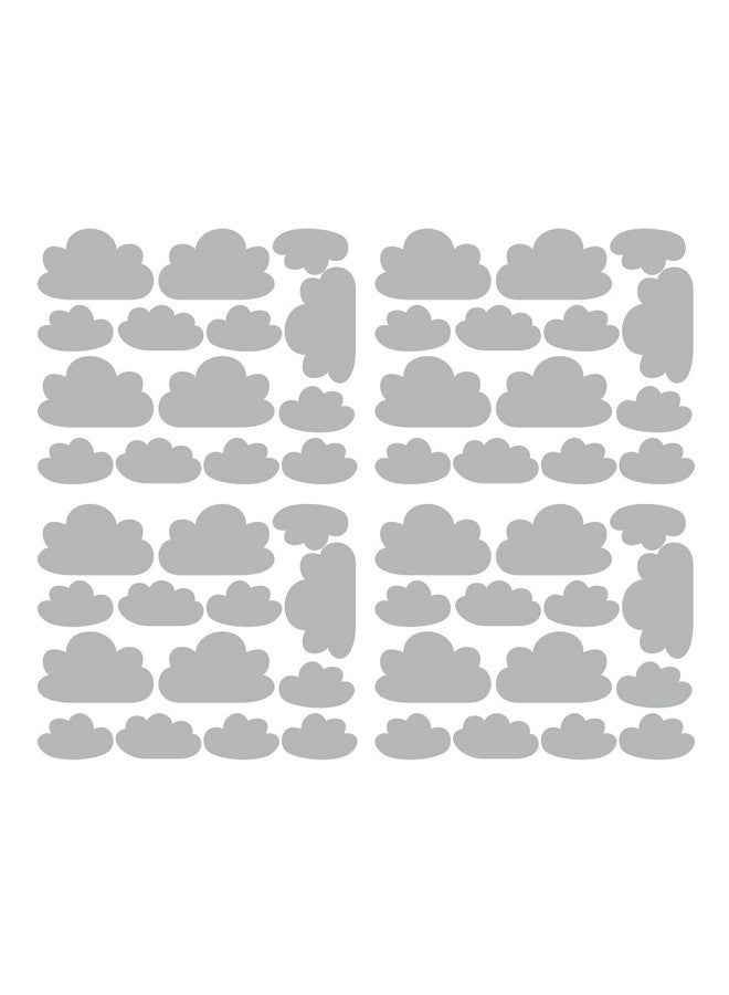 JURUOXIN 56 Pieces/Set Cloud Wall Decal Vinyl Sticker Nursery Kids Child Boys Girls Room Decor Nursery Baby Bedroom Decoration Home Stickers YMX03 (Grey) - Image 1