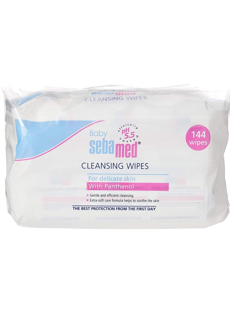 Sebamed Baby Cleansing Wet Wipes With Panthenol 144 Pieces Pack - Image 1