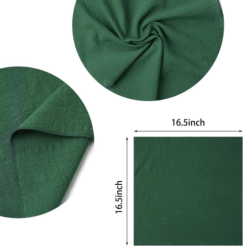 yeabwps Cotton Linen Cloth Napkins Set of 6 Dinner Kitchen Napkins Bulk 17 x 17 Thick Table Reusable Washable Napkins for Dinner Wedding and Parties6 Olive Green - Image 2
