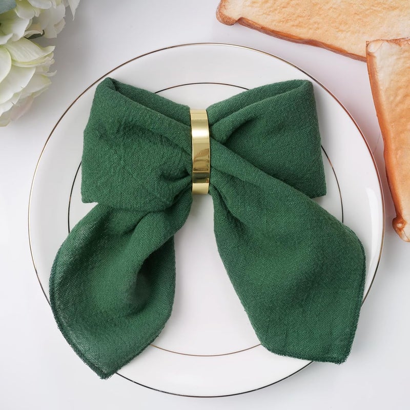 yeabwps Cotton Linen Cloth Napkins Set of 6 Dinner Kitchen Napkins Bulk 17 x 17 Thick Table Reusable Washable Napkins for Dinner Wedding and Parties6 Olive Green - Image 5
