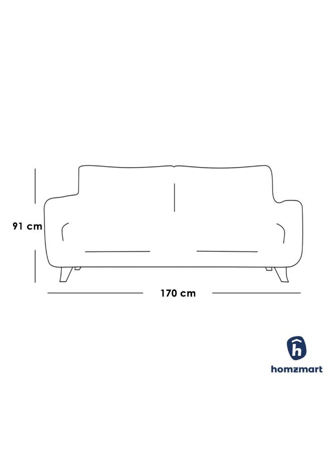 Homzmart Swedish Wood and Linen 2-Seater Sofa - Blue - Image 3