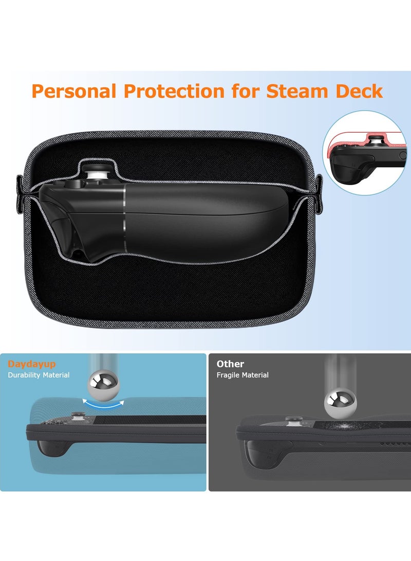 SYOSI Hard Shell Carrying Case for Steam Deck, Fits Charger AC Adapter with 10 SD Games Cartridges and Stand, Travel Pouch for Steam Deck Console and Accessories  - Image 3