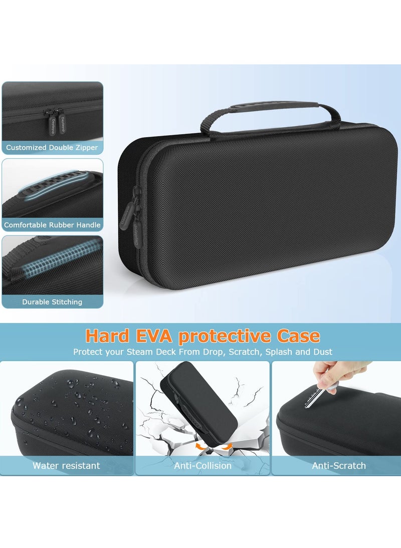 SYOSI Hard Shell Carrying Case for Steam Deck, Fits Charger AC Adapter with 10 SD Games Cartridges and Stand, Travel Pouch for Steam Deck Console and Accessories  - Image 4