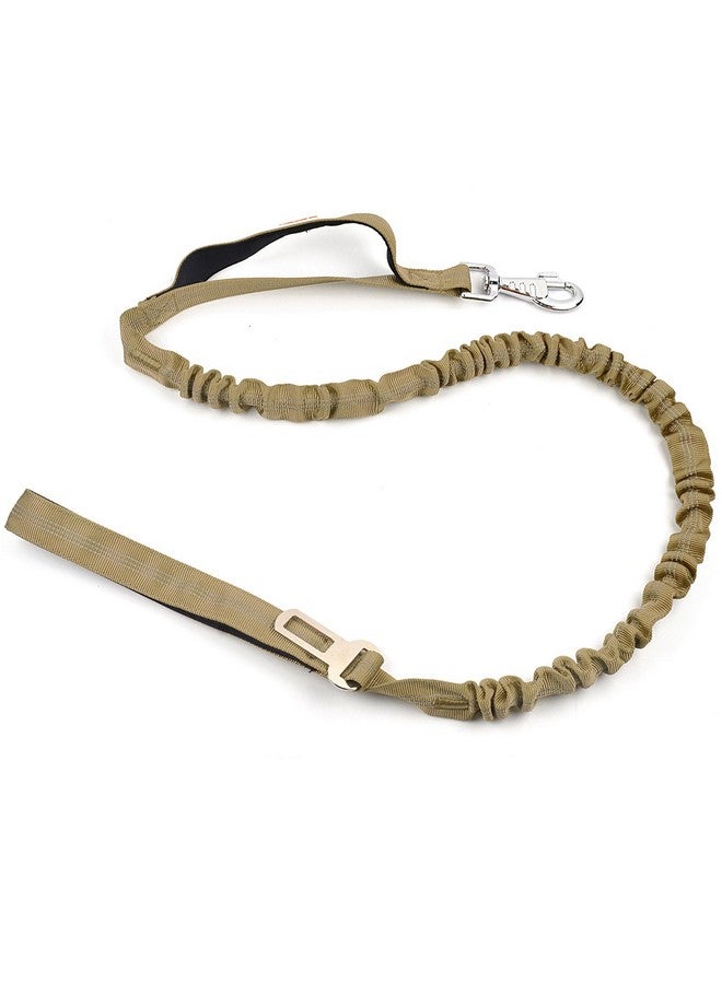 Emily Pets Bungee Dog Leash For Shock Absorption - Heavy Duty No Pull Training Leash For Medium & Large Dogs - Khaki, 4Ft With 2 Padded Handles - Image 1