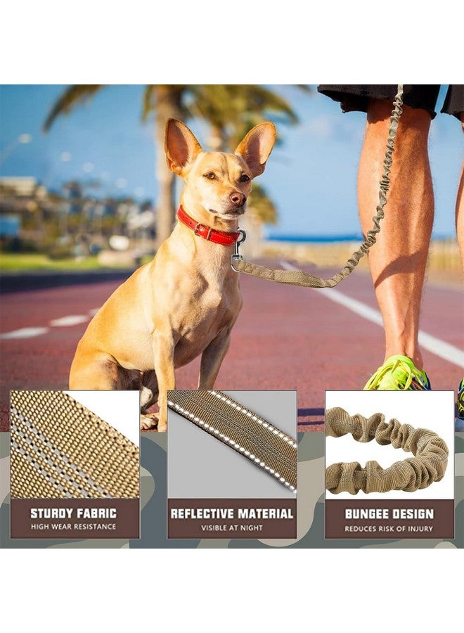 Emily Pets Bungee Dog Leash For Shock Absorption - Heavy Duty No Pull Training Leash For Medium & Large Dogs - Khaki, 4Ft With 2 Padded Handles - Image 5
