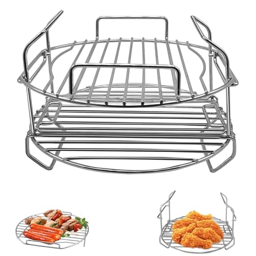 GCQFZ Air Fryer Wire Rack for Ninja Foodi FD401 12 IN 1 OS401 10 IN 1 8 Quart Pressure Cooker, Stainless Steel Air Fryer Replacement Parts Baking Rack Accessories, Dishwasher Safe - Image 1