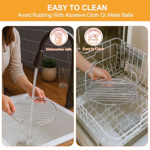GCQFZ Air Fryer Wire Rack for Ninja Foodi FD401 12 IN 1 OS401 10 IN 1 8 Quart Pressure Cooker, Stainless Steel Air Fryer Replacement Parts Baking Rack Accessories, Dishwasher Safe - Image 5