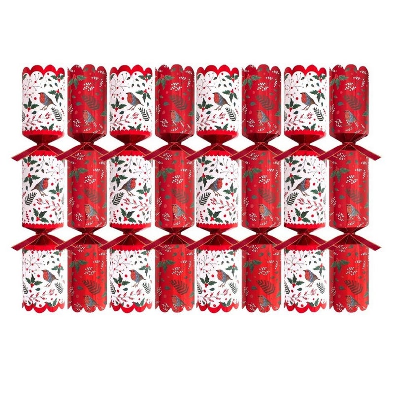 RSW 8 Premium Red Robin 12.5-Inch Christmas Crackers – Holiday Party Favors, Festive Fun, and Seasonal Decor for Kids and Family, Christmas Celebration Essentials - Image 2