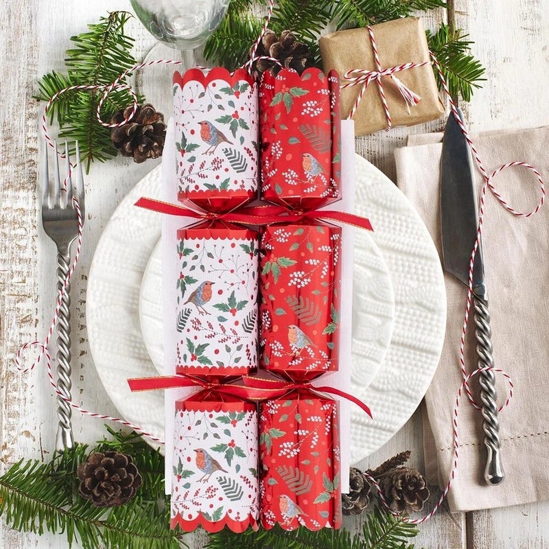 RSW 8 Premium Red Robin 12.5-Inch Christmas Crackers – Holiday Party Favors, Festive Fun, and Seasonal Decor for Kids and Family, Christmas Celebration Essentials - Image 4