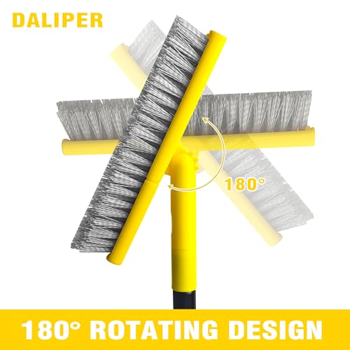 DALIPER 2 in 1 Grout Brush with 49.6" Long Handle, Swivel Grout Cleaning Brush V-Shape Grout Line Scrubber, 180°Rotatable Shower Tile Scrub with Stiff Bristle for Deep Cleaning Shower and Corner - Image 3