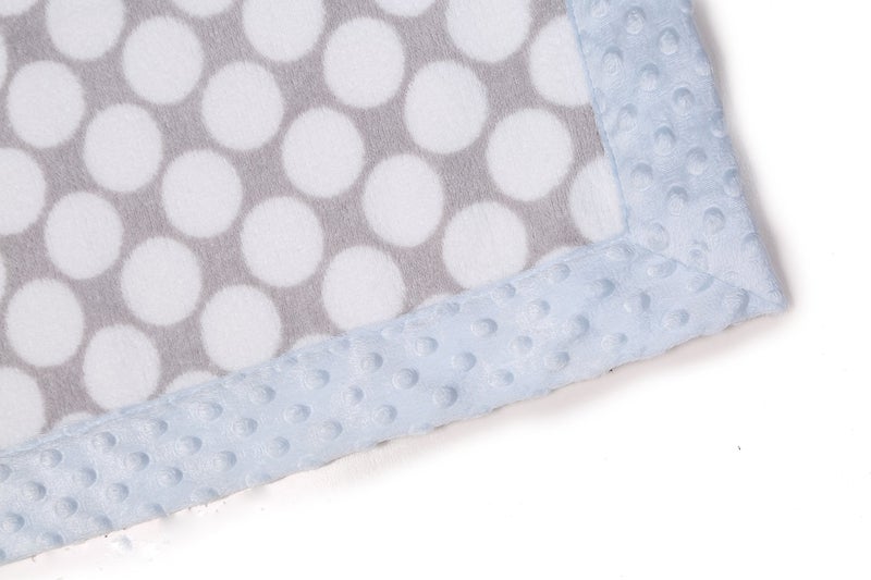 Bacati - Elephants Blue/Grey Plush Blanket 30 x 40 inches - Image 3