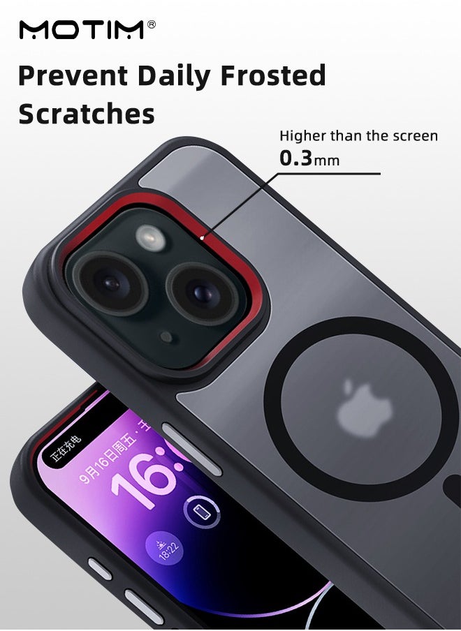 Motim - iPhone 15 Magsafe Case, Clear Matte Magnetic Yellowing-Resistant Drop Protection Phone Case Cover, Slim Thin Anti-Scratch Hard Back Shockproof Magnetic Cover - Image 1