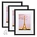 upsimples 8.5x11 Picture Frame Set of 3,Made of High Definition Glass for 6x8 with Mat or 8.5x11 Without Mat,Wall - Image 2