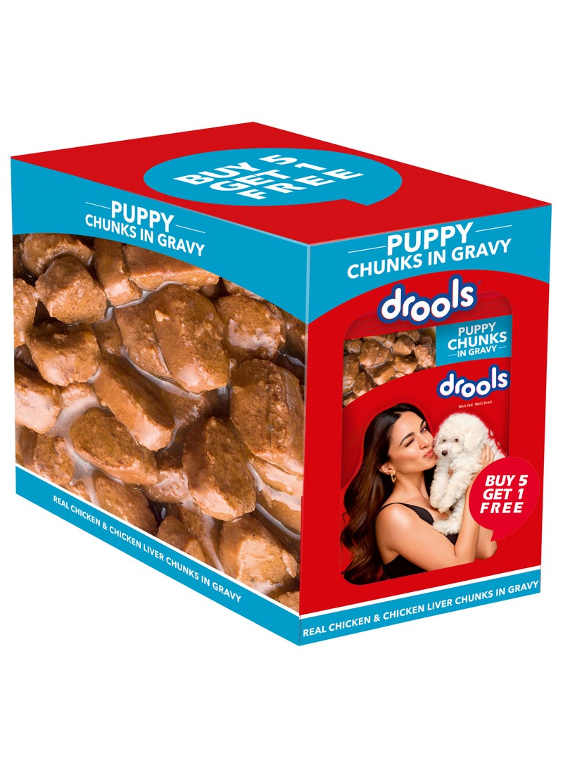 Drools Puppy Chicken & Chicken Liver Chunks Gravy  Wet Food  5+1 pack free 6 x 150 g  - Image 2