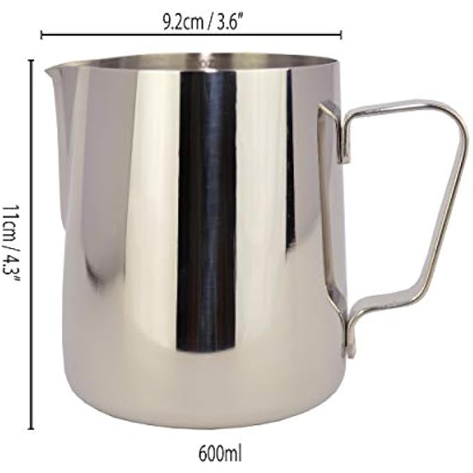 Unity Espresso Steaming PitcherCoffee Milk Frothing CupCoffee Steaming Pitcher With A Barista Pen For Cappuccino And Latte Shiny Silver 600 Ml - Image 5