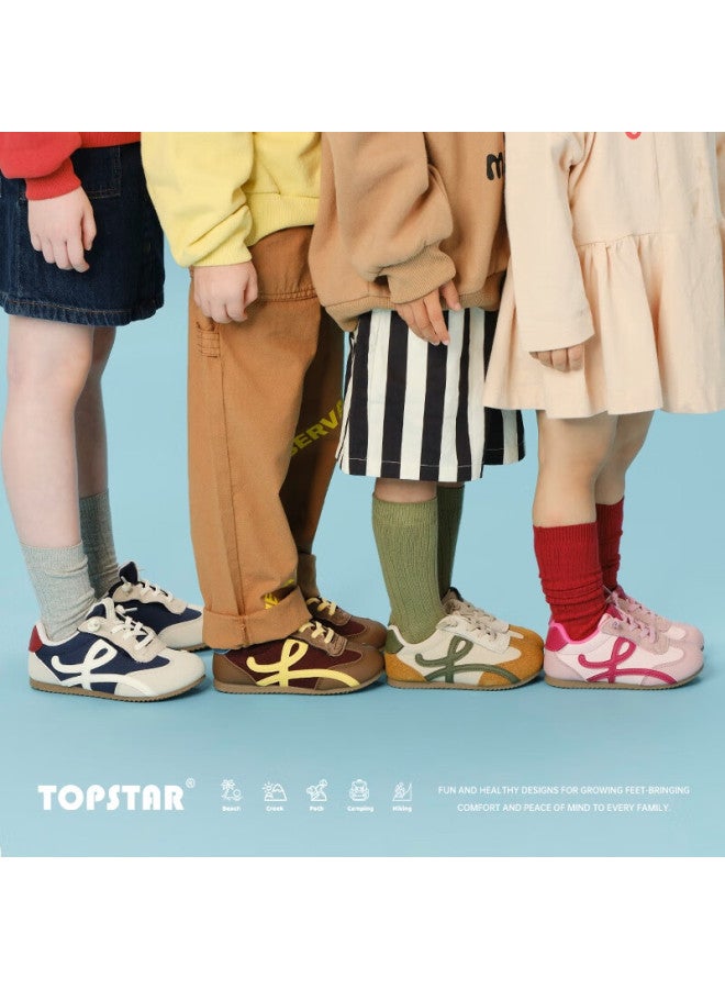 Topstar Kids Sports Shoes Spring New Boys Lightweight Durable Soft Sole Sneakers Girls Casual Shoes Gray Green Size 31