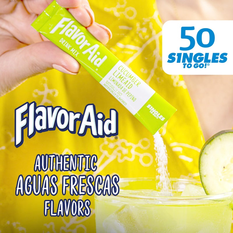 Flavor Aid Aguas Frescas Singles To Go Variety Pack, Powdered Drink Mix, 1 Box (50 Single Servings) - Image 2