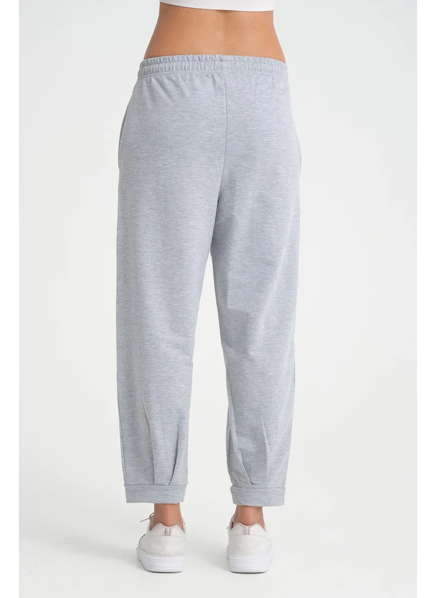Twenty3 Women's Plain Basic Sweatpants with Elastic Waist and Leg Detail