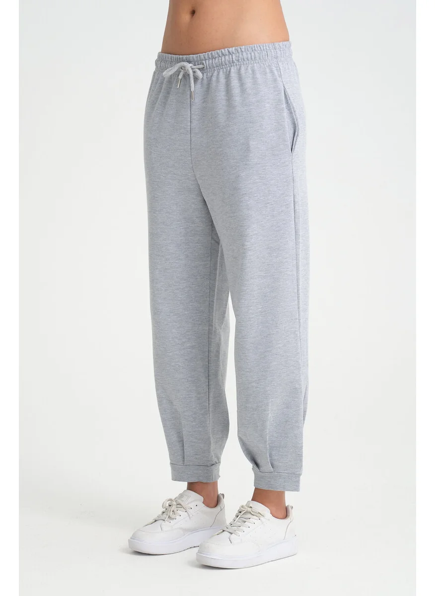 Twenty3 Women's Plain Basic Sweatpants with Elastic Waist and Leg Detail