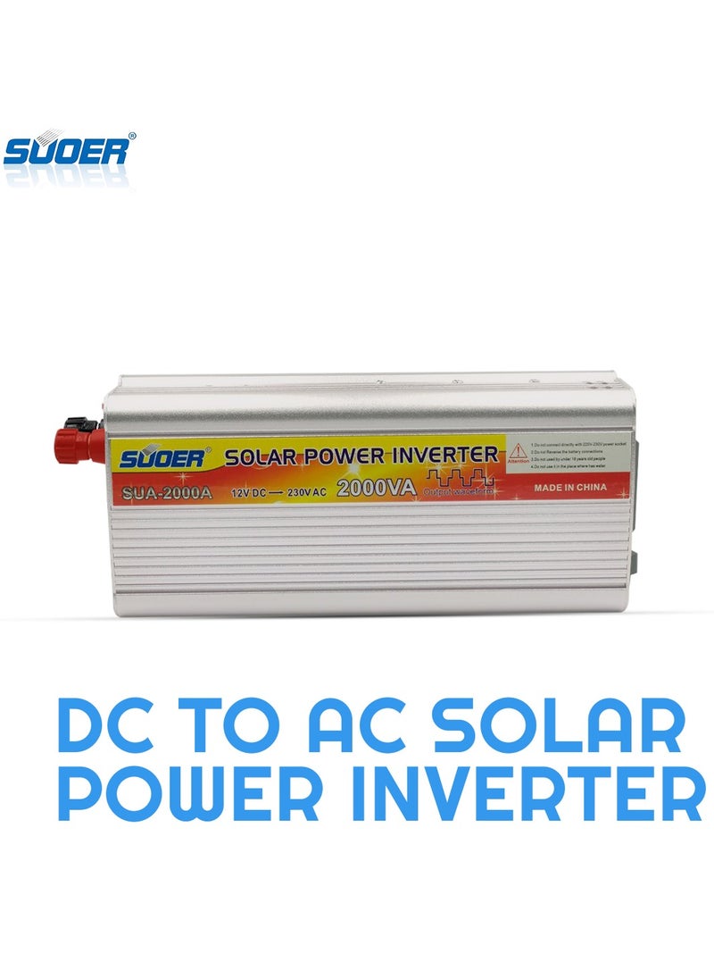 سوير - محول طاقة شمسية من تيار مستمر إلى تيار متردد DC12V إلى AC230V عاكس 2000VA - SUOER SUA2000A - Image 1