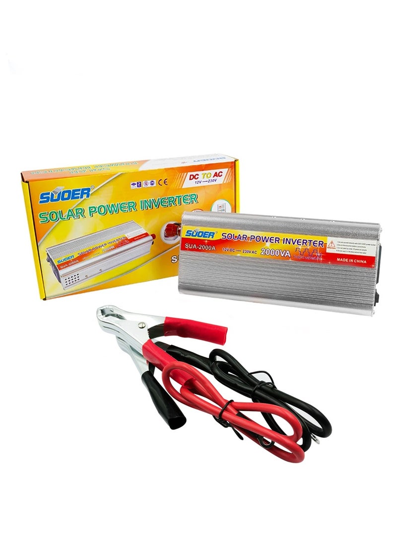 سوير - محول طاقة شمسية من تيار مستمر إلى تيار متردد DC12V إلى AC230V عاكس 2000VA - SUOER SUA2000A - Image 1