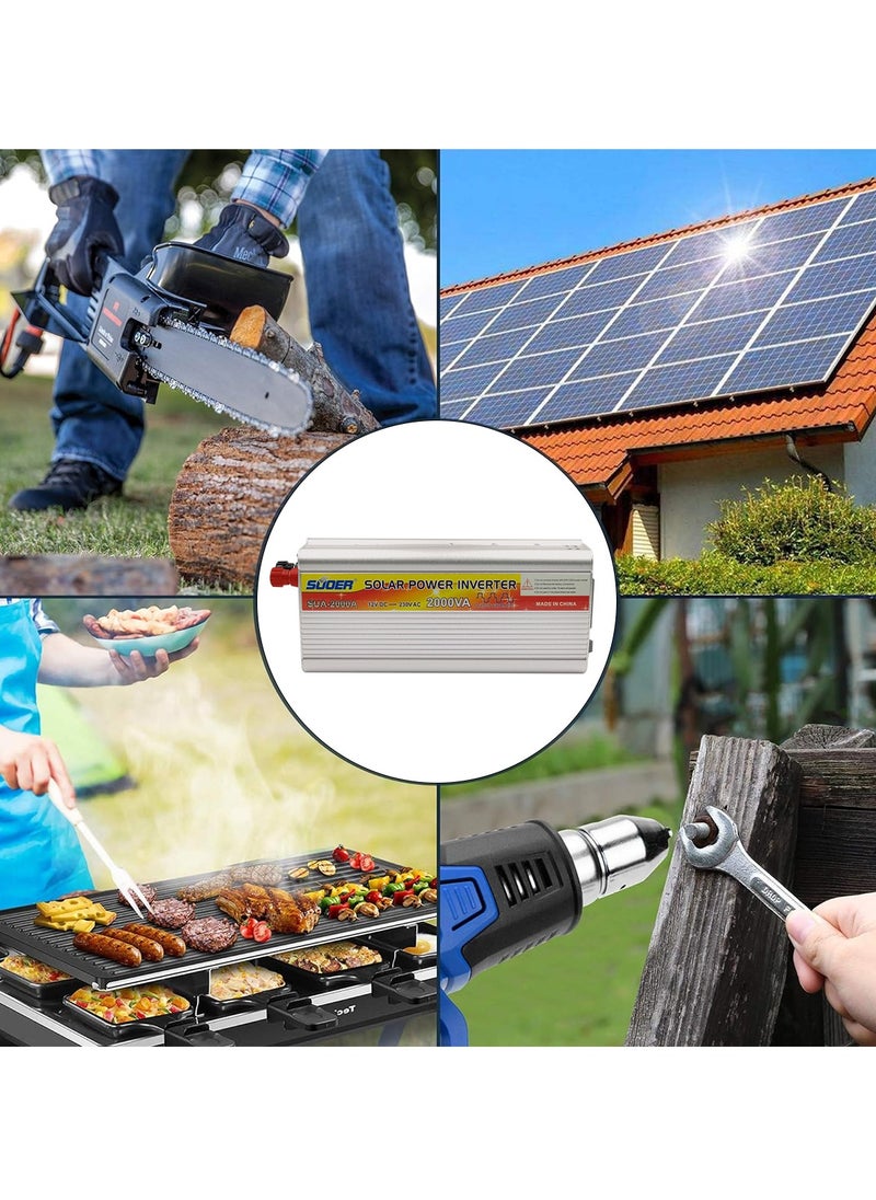 سوير - محول طاقة شمسية من تيار مستمر إلى تيار متردد DC12V إلى AC230V عاكس 2000VA - SUOER SUA2000A - Image 1