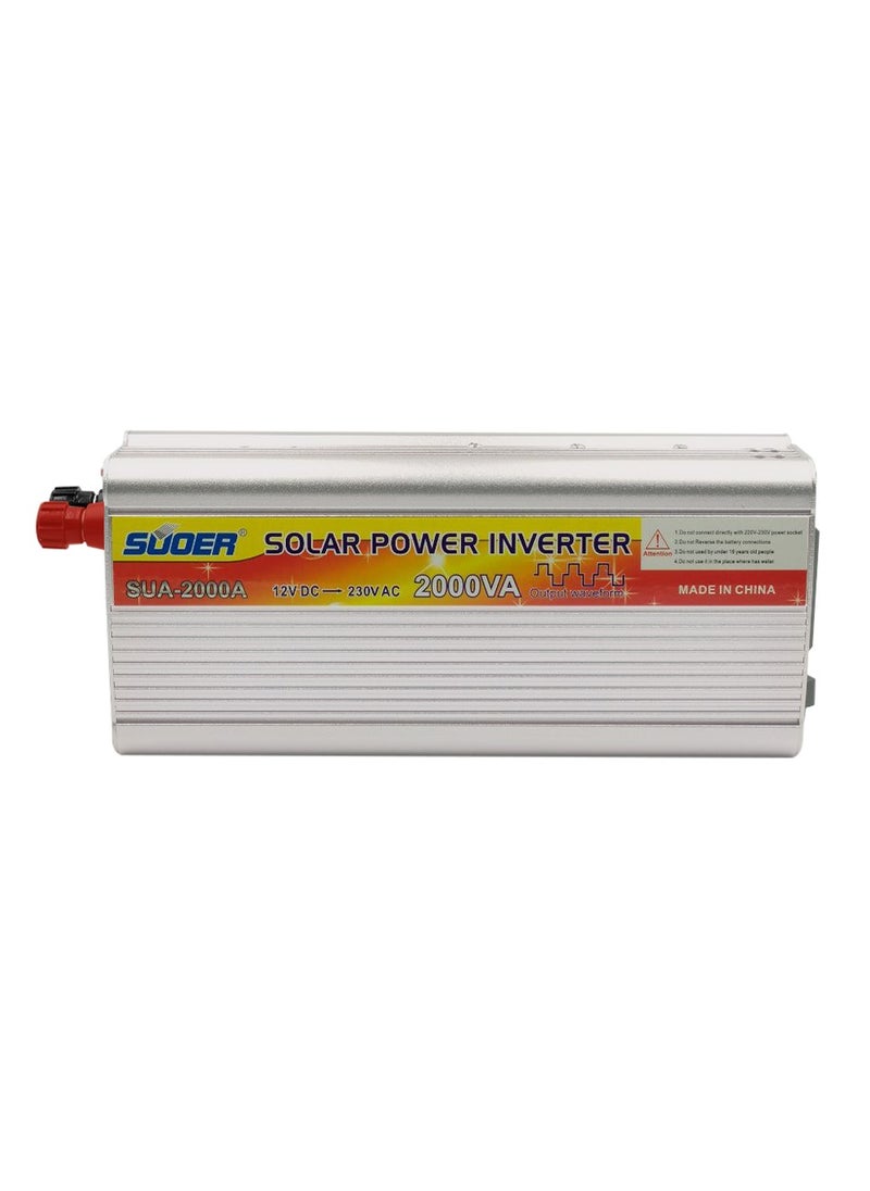 سوير - محول طاقة شمسية من تيار مستمر إلى تيار متردد DC12V إلى AC230V عاكس 2000VA - SUOER SUA2000A - Image 1